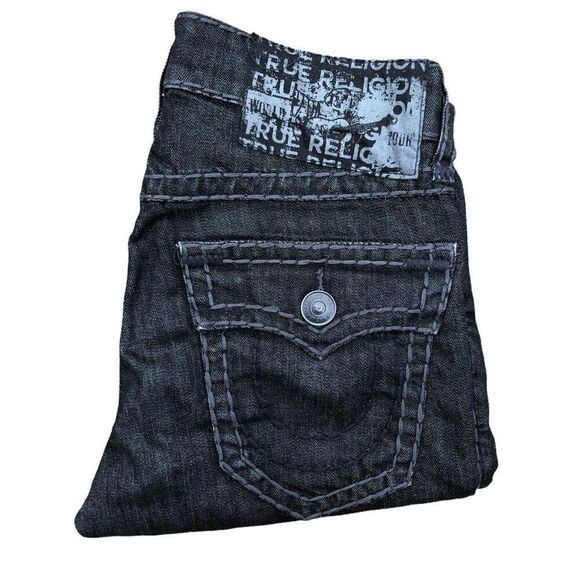 Vintage True Religion Jeans Size 29 Ricky Relaxed Straight Gray - Picture 9 of 10